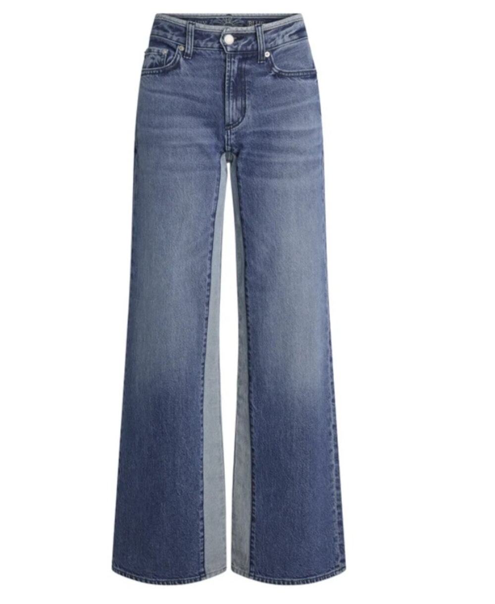 AG Adriano Goldschmied Virgo Wide Leg Two Tone High Waisted Jeans Champlain 28
